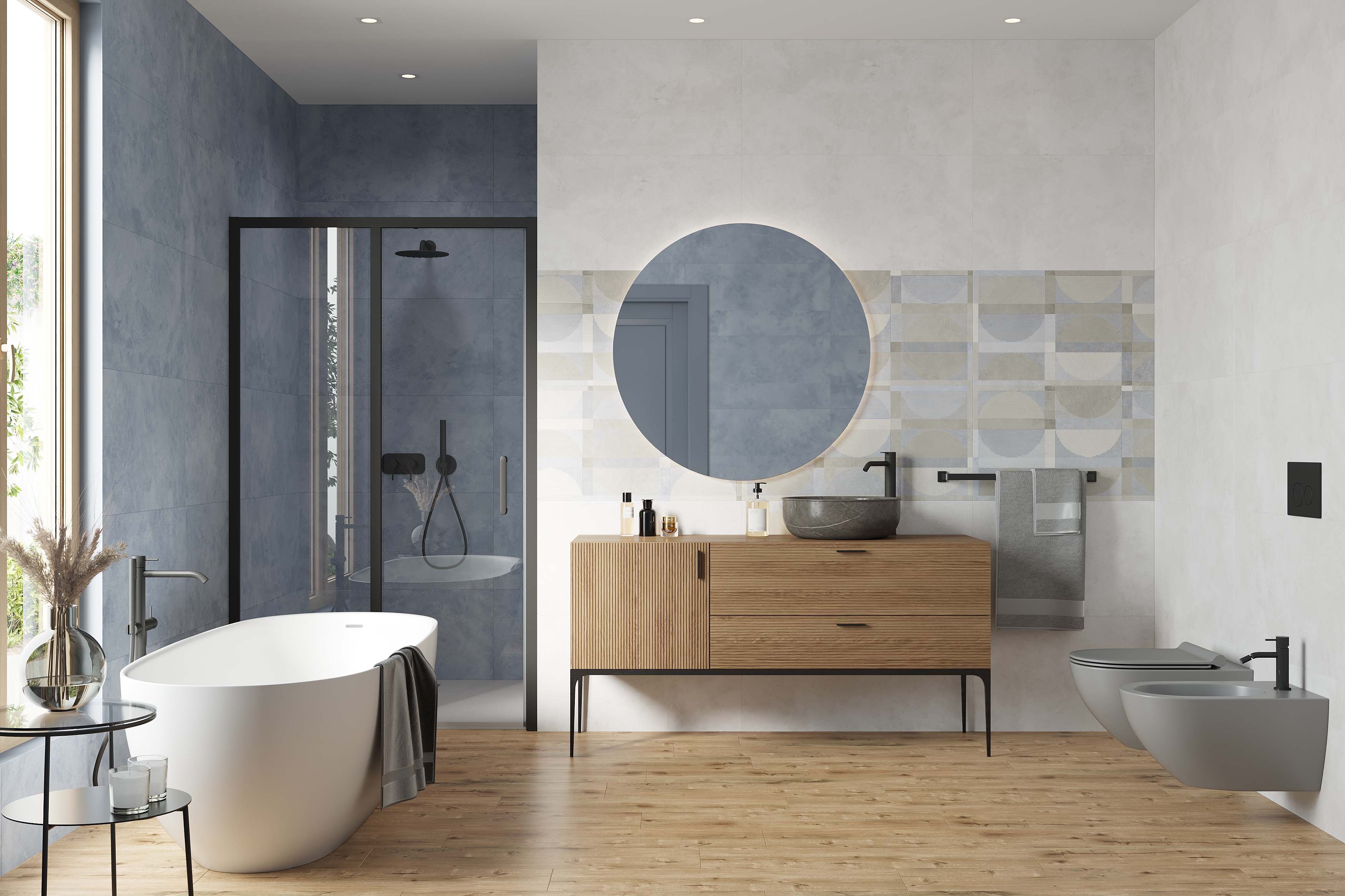 Керамогранит Meissen Vision многоцветный ректификат 44,8x89,8