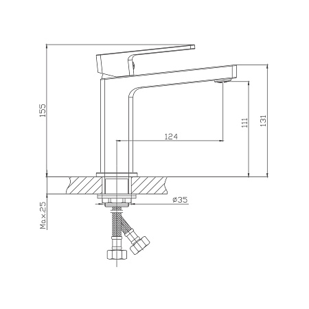 Смеситель для раковины HAIBA HB10615-7, латунь, черный