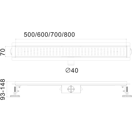 Трап HAIBA HB93600-7, черный 600 мм