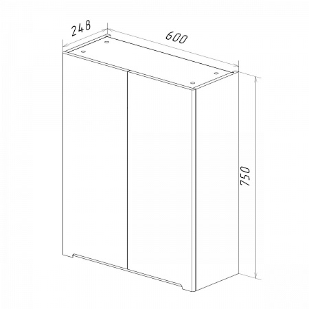 Шкаф Lemark BUNO 60см подвесной, 2-х дверный, цвет корпуса, фасада: Белый глянец