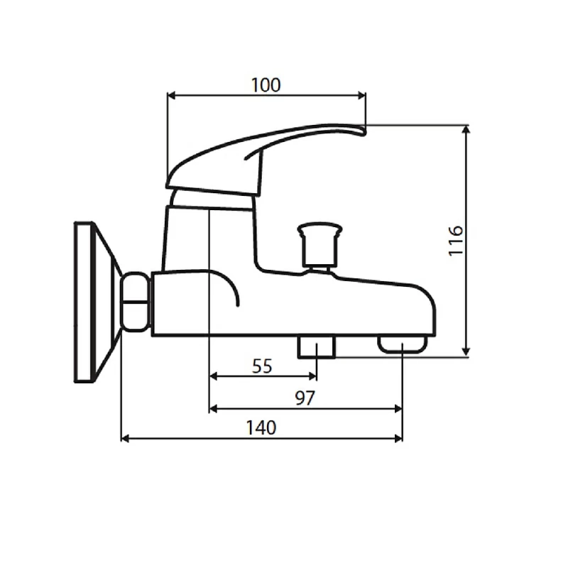 Смеситель для ванны DORFF Comfort D8010000 из полимера