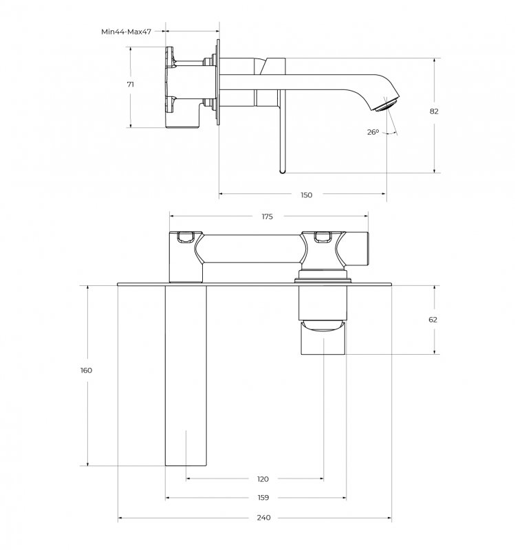 Смеситель для раковины BelBagno Aurora AURORA-BLVM-CRM-W0 хром глянцевый