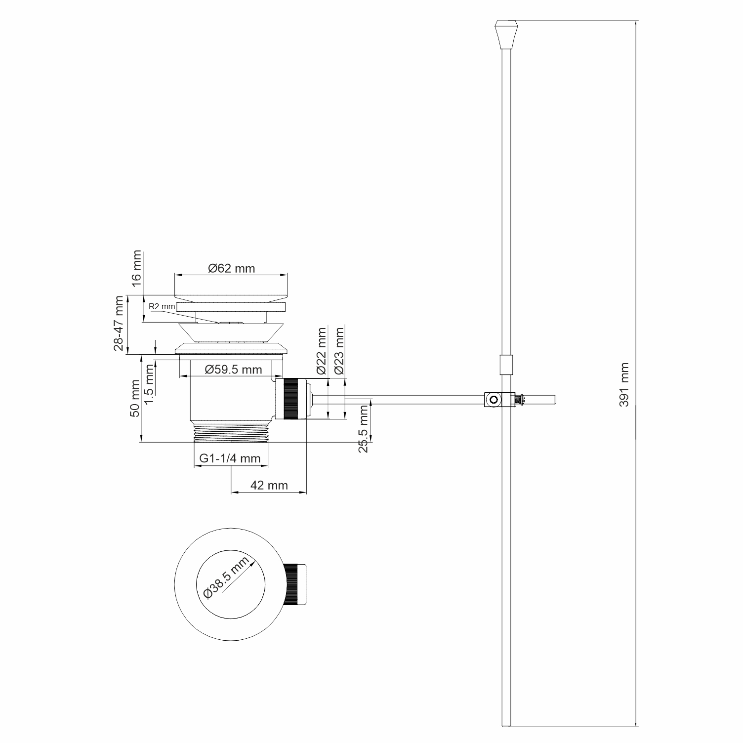 Смеситель для биде Wasserkraft Sauer 7106 глянцевое золото