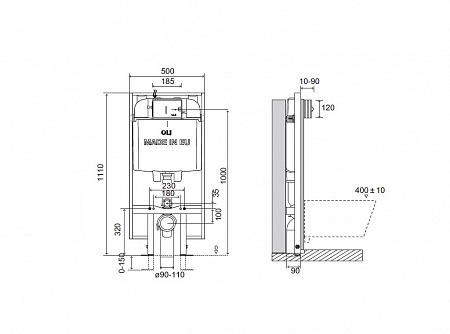 Инсталляция OLI 74 Plus Sanitarblock S90 механическая