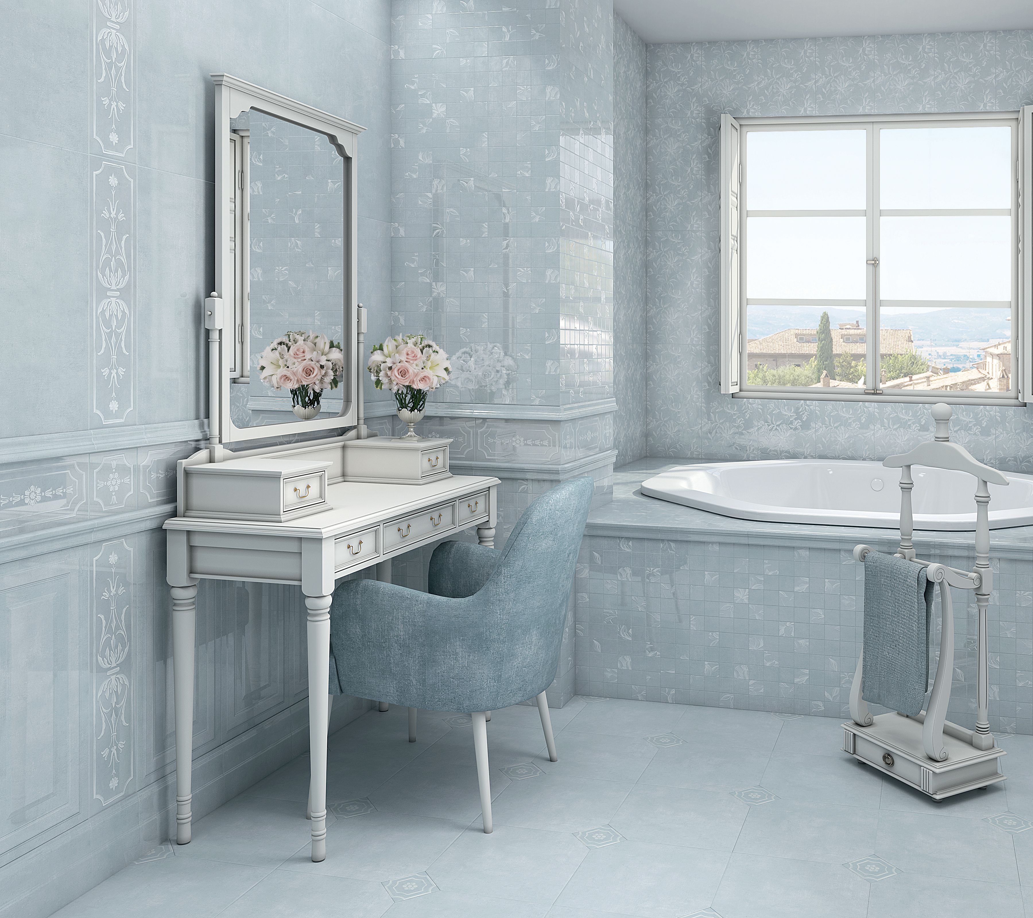 Керамическая плитка Kerama Marazzi Бордюр Багет Каподимонте голубой 5х30