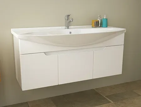 Тумба Dreja.eco Laguna 120, белый лак, 3 ящ.