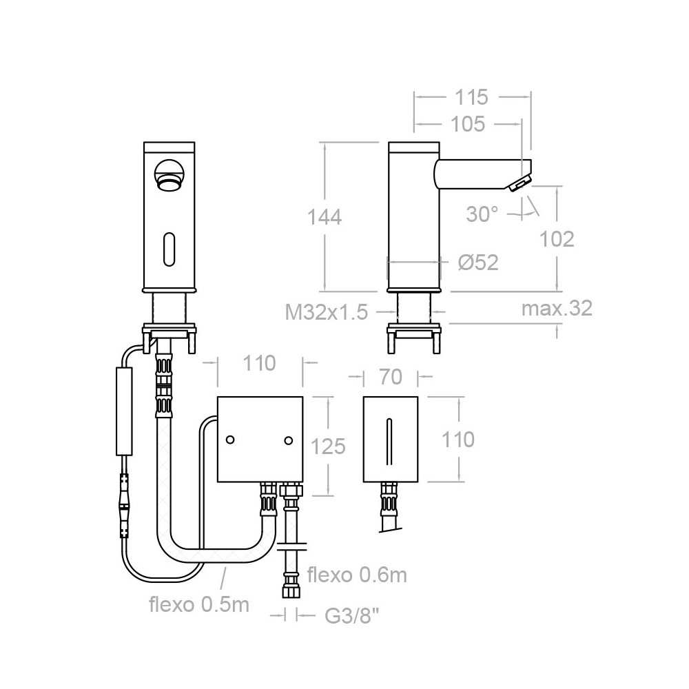 Кран для раковины Ramon Soler Soltronic 8102 хром глянец
