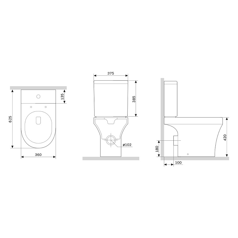 Унитаз напольный Damixa Skyline DX35C8600SC безободковый с сиденьем микролифт, белый
