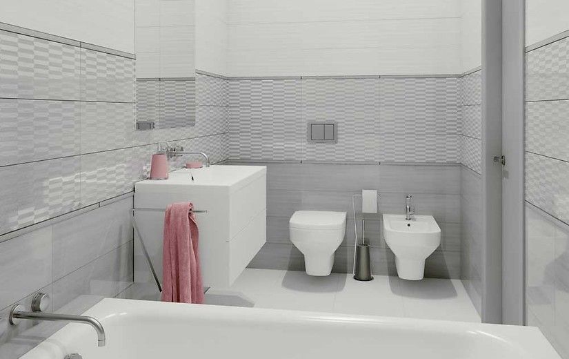 Керамическая плитка Cersanit Спецэлемент стеклянный: Universal Glass розовый 2х60