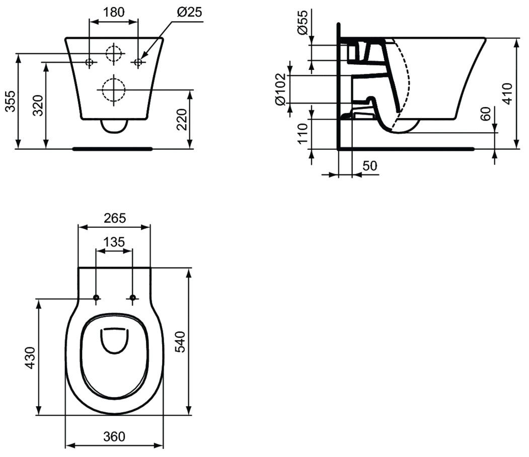Унитаз подвесной Ideal Standard Connect Air AquaBlade E005401