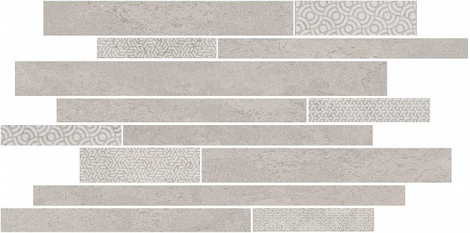 Керамогранит Kerama Marazzi Декор Ламелла серый светлый мозаичный 25х50,2