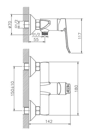Гигиенический душ HAIBA HB55556, латунь, хром
