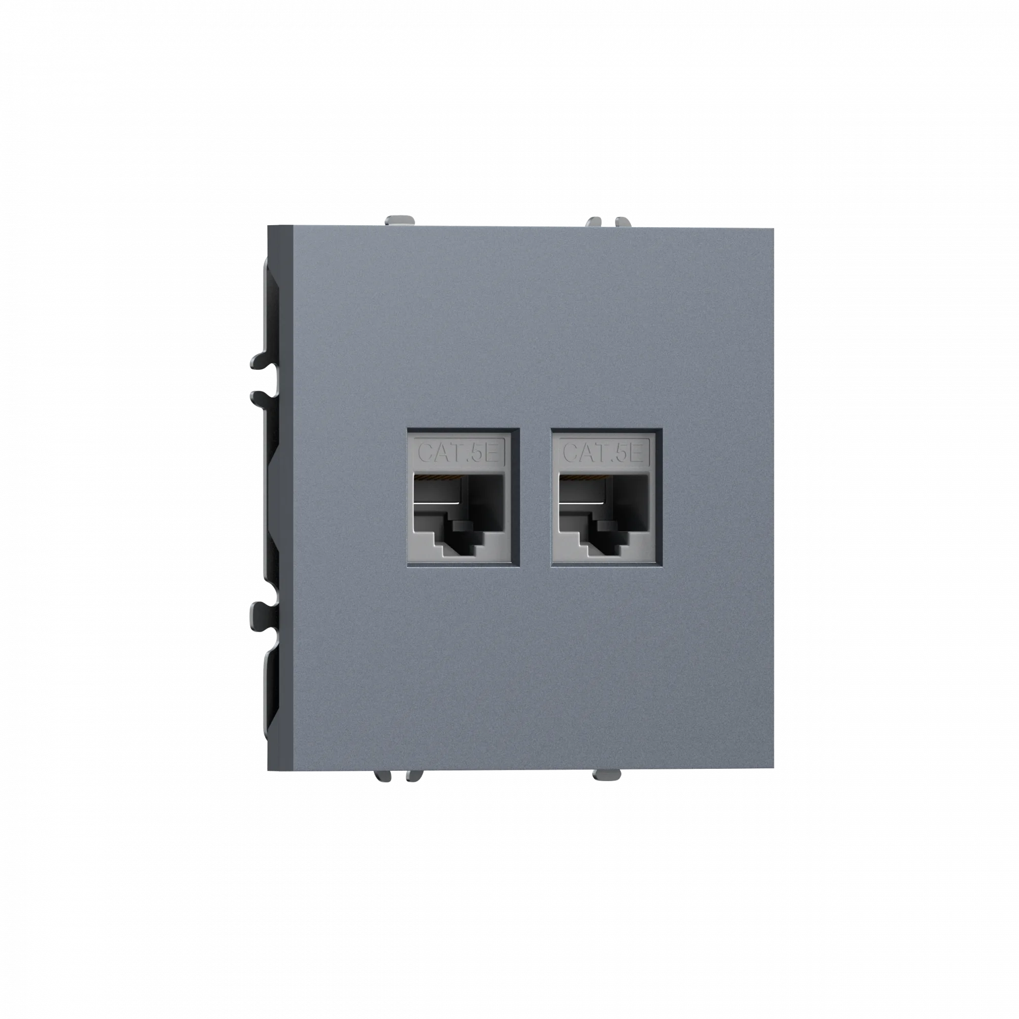 Розетка RJ45 + RJ45 cat.5,  компьютерная на 2 выхода,  цвет сталь,  серия S08 Donel