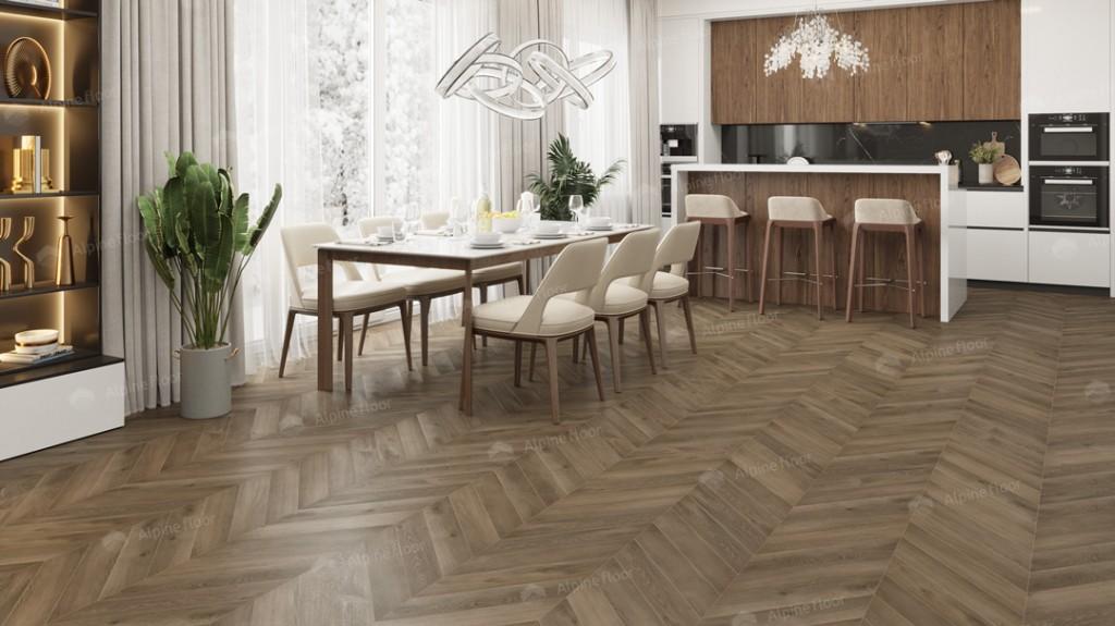 LVT плитка Дуб Насыщенный Chevron ECO 20-4