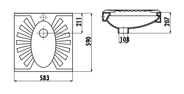 Чаша Генуя Creavit TP595-00CB00E-0000 60*60 круговой смыв