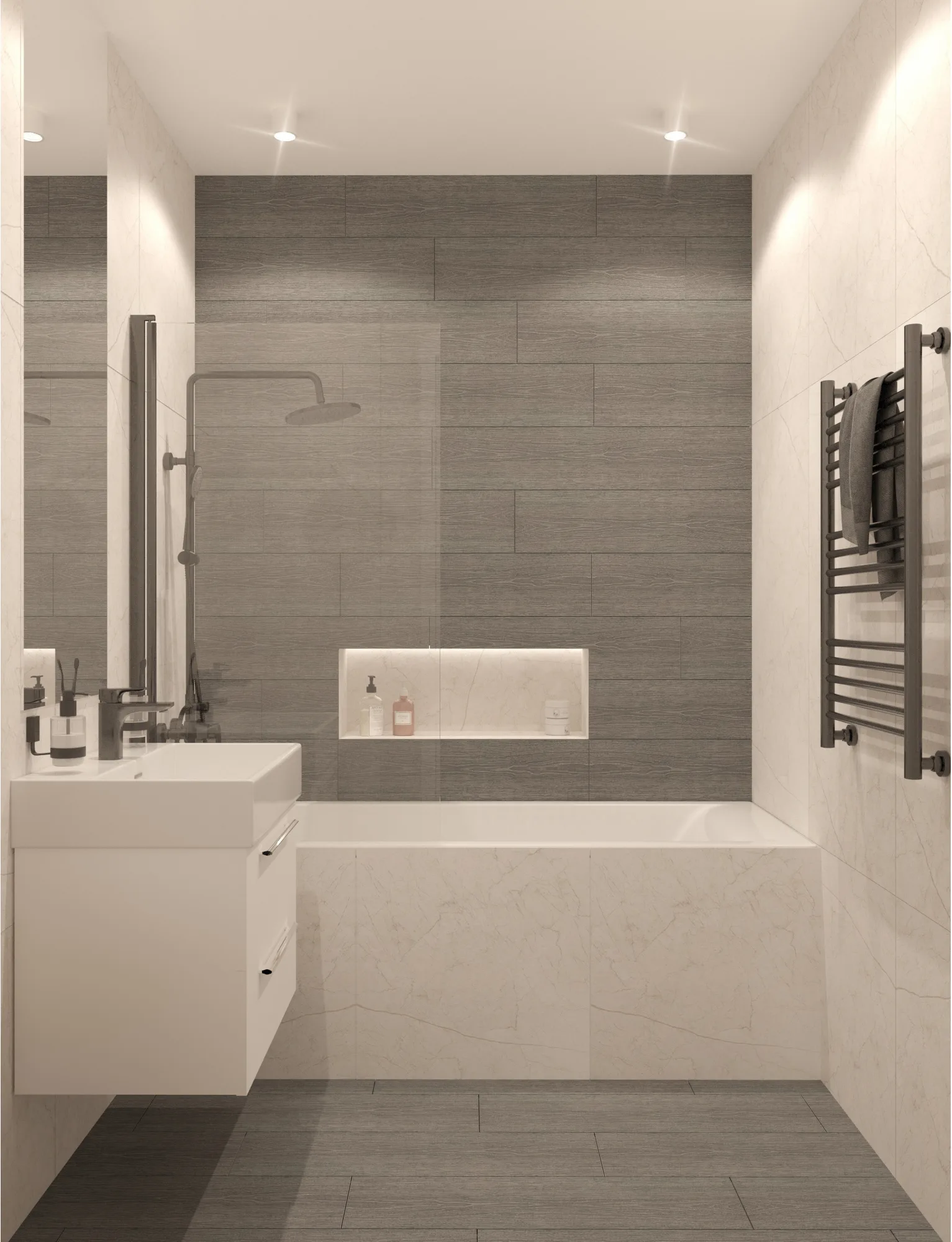 Керамогранит Kerama Marazzi Абете серый светлый обрезной 20х80