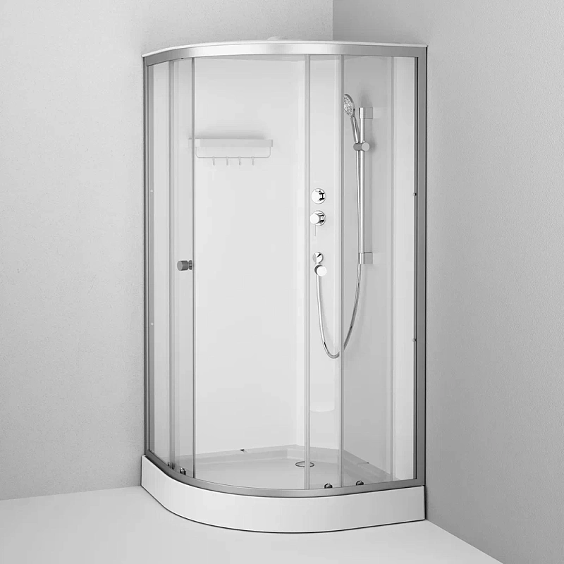 Душевая кабина 100x100 AM.PM X-Joy W94C-401-100MT профиль серебристый, низкий поддон