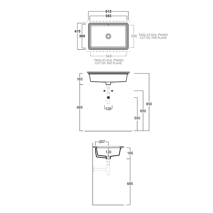 Раковина Simas Top E Lavabi D'Arredo, 55х35 см, белый, S60 bi