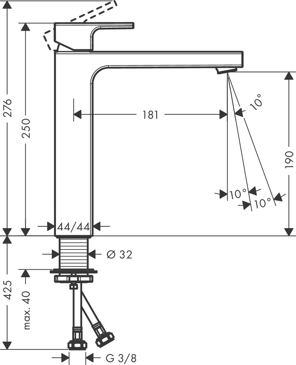 Смеситель Hansgrohe Vernis Shape для раковины 71591670 черный