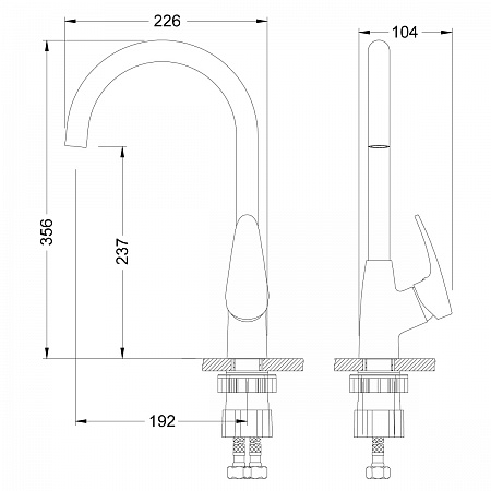 Смеситель Lemark Linara LM0405PGR для кухни с высоким поворотным изливом, грей