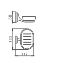 Мыльница HAIBA HB1502 стеклянная, хром