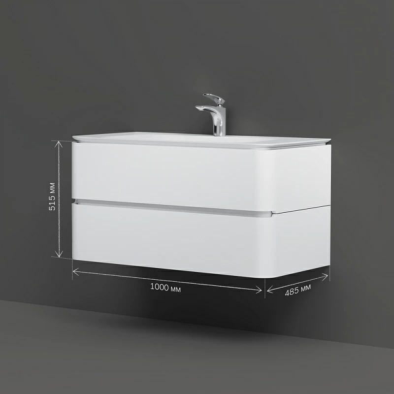 Тумба с раковиной 100 AM.PM Sensation M30FHX1002WG подвесная белый глянец