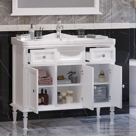 Тумба OPADIRIS Кантара 105, белый матовый (под раковину Crown 105)
