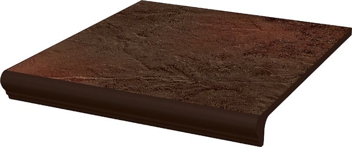 Клинкер Paradyz Ступень прямая с капиносом SEMIR BROWN KAPINOS STOPNICA PROSTA 30X33 G1