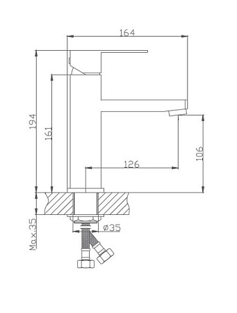 Смеситель для раковины HAIBA HB10803, нержавеющая сталь