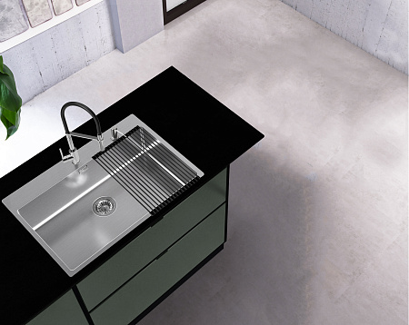 Мойка кухонная Alveus NOX 130 BRS 740x515x200 в комплекте с интегрированным сифоном