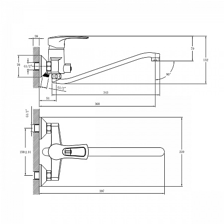 Смеситель Rossinka T40-34 для ванны