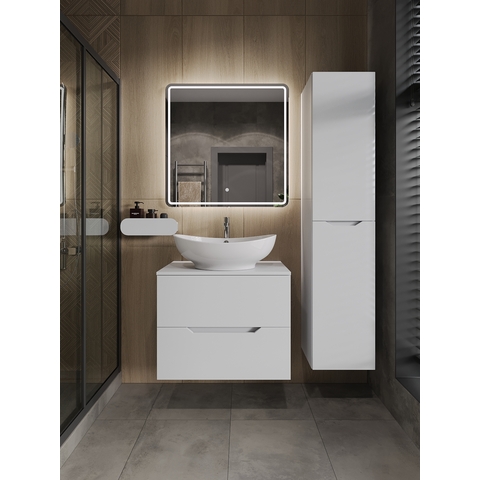 Orange Лайн Li-70TuwMDF+B08-585w тумба с раковиной подвесная 70 см, белый