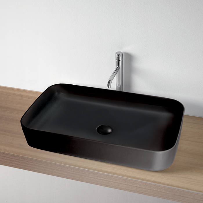 Раковина Kerasan Tribeca, 70x15, 460231, черный матовый