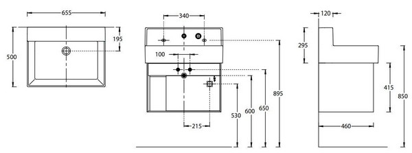 LO.M.65/WHT Тумба LOGICA M подвесная 2 выдвижных ящика 65, белоснежный