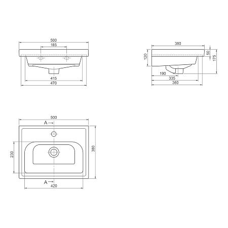 Умывальник мебельный OPADIRIS CeraStyle Frame 50