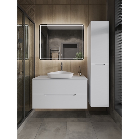 Orange Line Li-100TuwMDF+B07-500W тумба с раковиной подвесная 100 см, белый