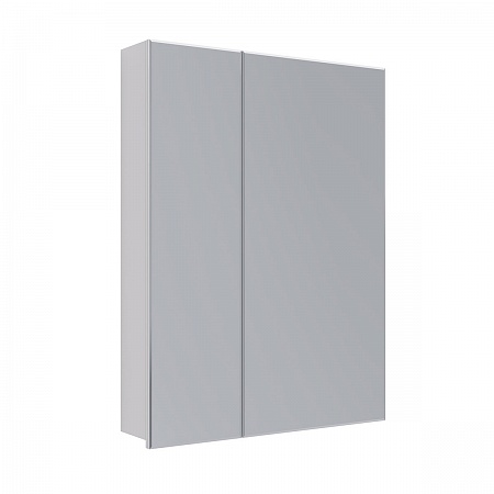 Шкаф зеркальный Lemark UNIVERSAL 60х80см 2-х дверный, цвет корпуса: Белый глянец