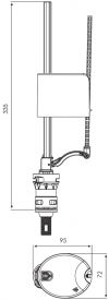 Клапан наполнительный OLI Uni Bottom, нижняя подводка, 1/2", латунь 022371/562162