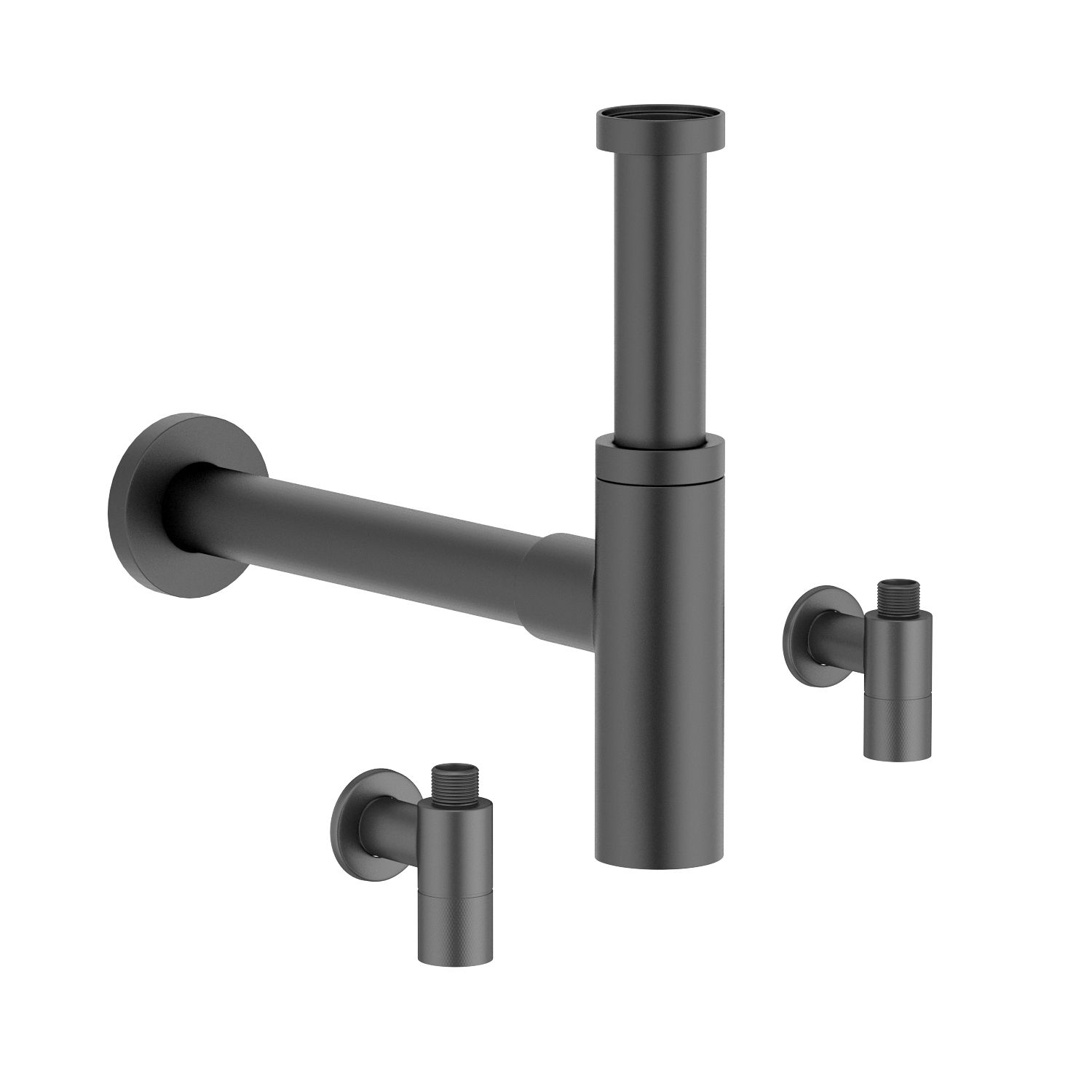 Вентиль Wellsee Drainage System 182147001, запорный, резьба 1/2"x 3/8", матовый черный
