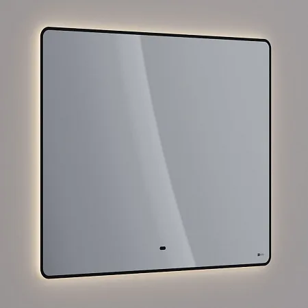 Зеркало Lemark MIOBLACK 100х80см с интерьерной подсветкой, с подогревом