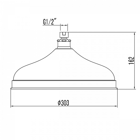 Душевая лейка верхняя Lemark LM9830G, круглая диаметр 303 мм, для серий BRAVA, золото