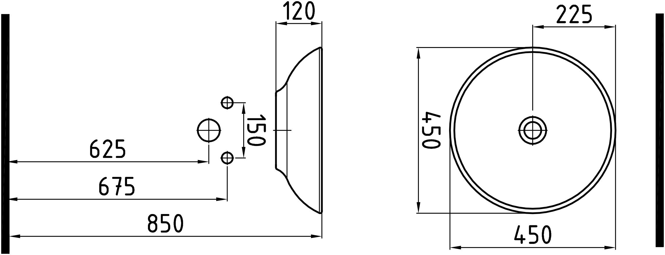 Раковина Bien Harmony 45 см HRLG04501FD0W3000 белый