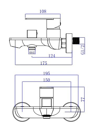Смеситель "Ekaterinburg" д/ванны, с акс., арт. EK54 (старый арт BJ54)