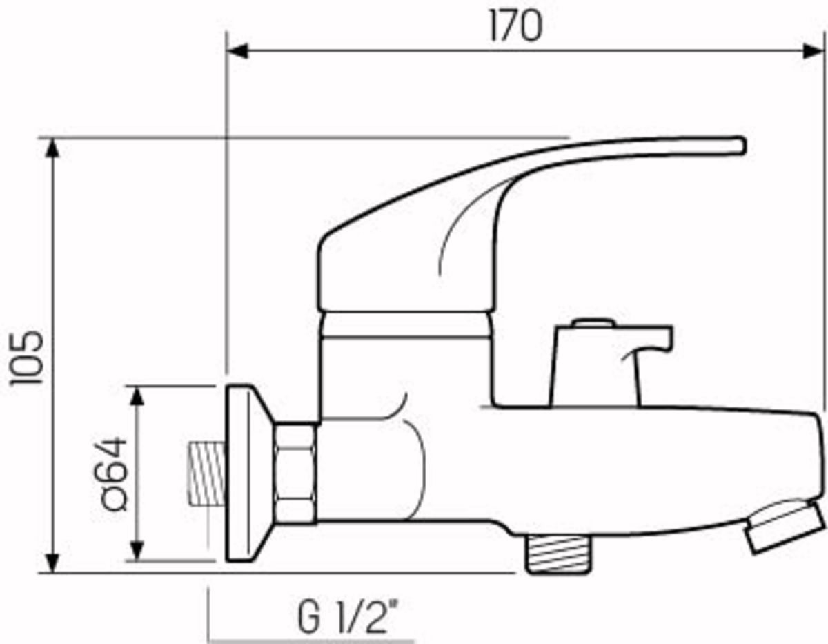 Смеситель для ванны с душем РМС SL85-009E хром глянец