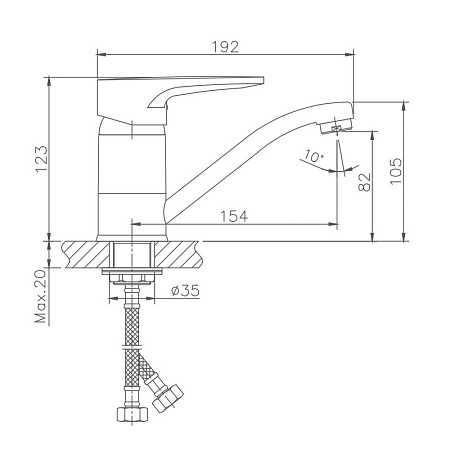 Смеситель для раковины HAIBA HB4568-2, латунь, хром