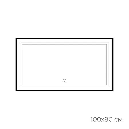 Зеркало Fixsen FX-2100B с подсветкой LED, прямоугольное 100х80см, цвет рамы черный