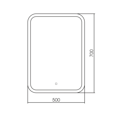 Зеркало Silver Mirrors Stiv - Lite 500х700 - 2 (открытая подсветка, cенсорный выключатель, подогрев)