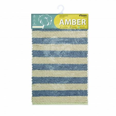 Fixsen AMBER FX-8040W Коврик для ванной 50х80см, mix синий/бежевый