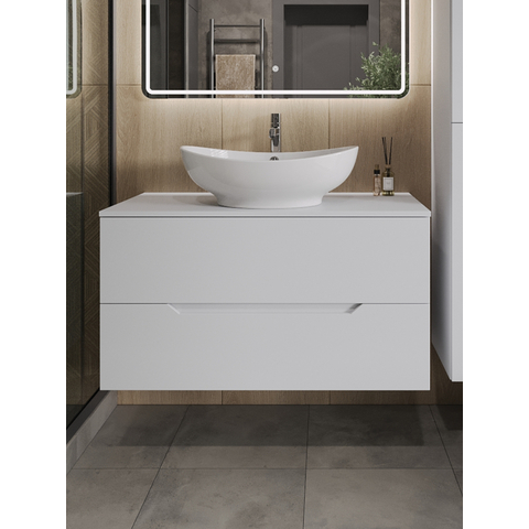 Orange Line Li-100TuwMDF+B08-585W тумба с раковиной подвесная 100 см, белый