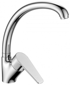 Смеситель Decoroom DR72021 одноручный для кухни с высоким поворотным изливом, хром